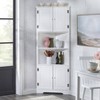 Buylateral Brighton Kitchen Corner Pantry Cabinet White: Farmhouse Style, MDF & Laminate, Fixed Shelves - image 2 of 4