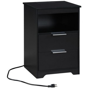 Racxily Nightstand with Drawer,End Table With Drawer and Open Shelf, Sturdy Side Frames, Night Stand for Bedroom, Side Table for LivingRoom - 1 of 4