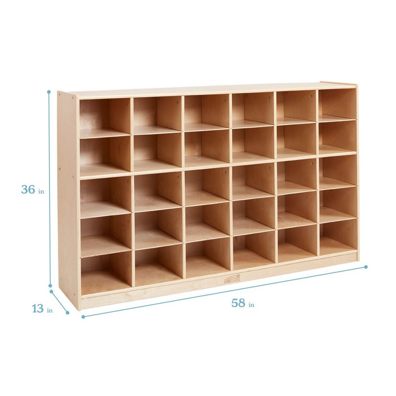 ECR4Kids 30 Cubby School Storage Cabinet - Rolling Cabinet with 30 Bins Slots, 3 of 10