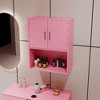 NicBex Commercial-Grade Beauty Storage Cabinet, Bedroom Dresser with 2 Drawers & Cabinet, Hair Dryer Holes, Pink Dresser, Pink Nightstand - 3 of 4