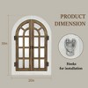Beautyolove 20 in. W x 30 in. H Farmhouse Arched Mixed-Color Wood Framed Windowpane Wall Mirror - 2 of 4