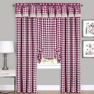GoodGram Complete 6 Pc. Country Chic Plaid Window Curtain Treatment Set - 1 of 1