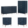 Festivo 4pc Modern Elegance Bedremm Chest and Dresser and 2 Drawer Nightstands Set Navy - image 3 of 4