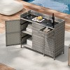 Fontoi Utility Storage Bins, Wicker Storage Cabinet with Glass Desktop and Adjustable Shelves for Outdoor Cushions, Gray, 47.5"*15.8"*39.5" - 4 of 4