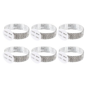 Unique Bargains Plastic Durable Adjustable Compact Wristlet Bracelet Silver - 1 of 4