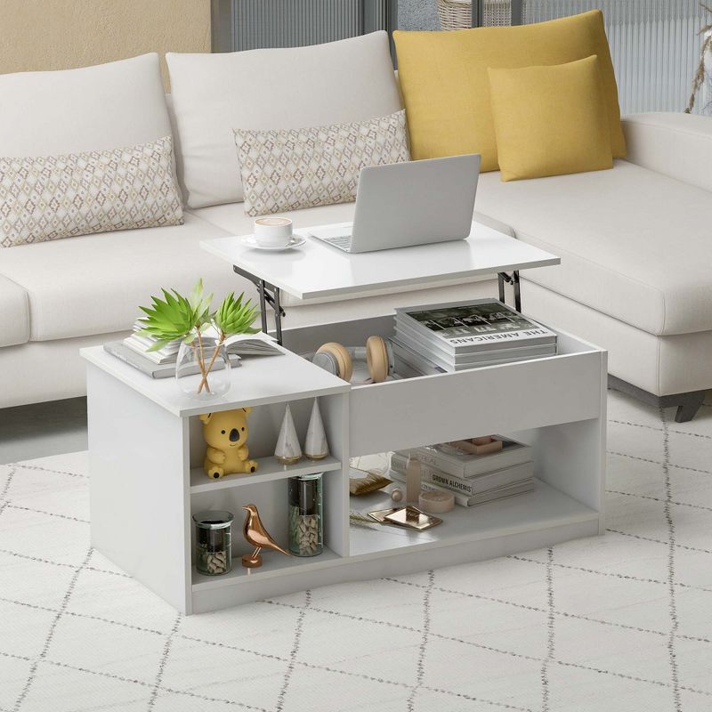 Costway Lift-Top Coffee Table Modern Cocktail Table with Lift Tabletop for Home Office, 2 of 11