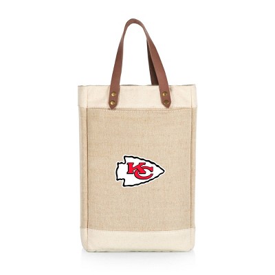 Nfl Kansas City Chiefs Pinot Jute Insulated Wine Bag - Beige : Target