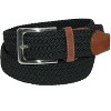 CTM Men's Elastic Braided Stretch Belt with Silver Buckle and Tan Tabs - 4 of 4