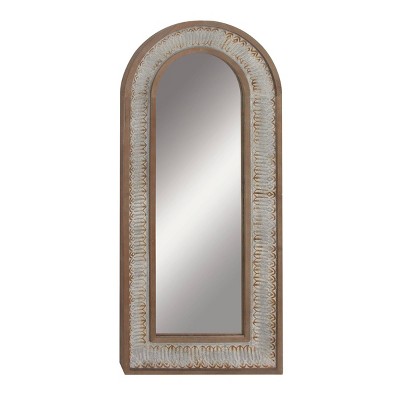 Farmhouse Wood Decorative Wall Mirror Gold - Olivia & May