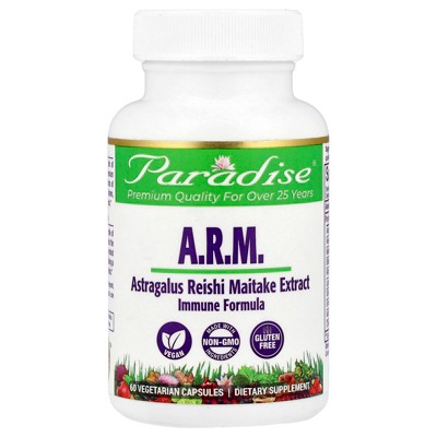 A.R.M. Astragalus, Reishi Maitake Extract, 60 Vegetarian Capsules, Paradise Herbs