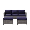 Sonkuki 3-Seater Patio Sofa Set Brown/Gray Rattan with Ottomans - 2 of 4