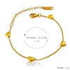 Gold Titanium Steel Heart - Beaded Classic Women's Bracelet - 4 of 4