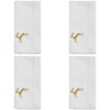 Saro Lifestyle Table Napkins With Embroidered Gold Reindeer Design (Set of 4) - 2 of 4