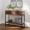 Morris Console Table Brown - Finch: Modern Distressed Finish, 36" Width, Entryway Rectangle Shape, Wood Frame - 2 of 4