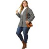 Agnes Orinda Women's Plus Size Plaid Formal Notched Lapel Blazer - 3 of 4