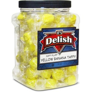 Yellow Banana Soft Taffy Candy Chews by It's Delish, 16 OZ Jumbo Container - 1 of 4