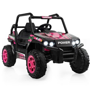 Infans 12V Kids Ride On UTV Electric Off-Road Truck Remote w/ LED Lights & Music Pink - 1 of 4