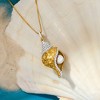 Ross-Simons 6mm Cultured Pearl and .40 ct. t.w. White Topaz Seashell Pendant Necklace in 18kt Gold Over Sterling Size 18 - 3 of 4