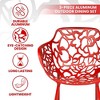 LeisureMod Devon 3-Piece Aluminum Patio Dining Set - Glass Top - Stackable Chairs - 4 of 4