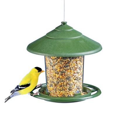 Collections Etc Easy Fill Hanging Birdfeeder with Drainage Holes Green