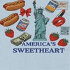 Rerun Island Women's American Sweetheart Americana 4Th Of July Short Sleeve Graphic Cotton T-Shirt - Light Blue S - 2 of 4