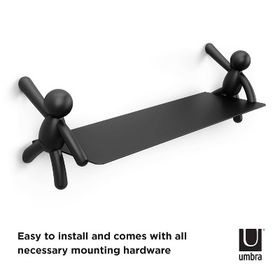 Black Steel Buddy Floating Wall Shelf