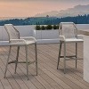 PURPLE LEAF 2 Pieces Bar Stools Patio Modern Rattan Barstools Aluminum Woven Tall Bar Chairs with Cushions for Outdoor Kitchen Island Garden - 2 of 4