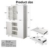 72" Kitchen Storage Cabinet with Fluted Doors, Keyboard Drawers & Adjustable Shelves for Pantry or Entryway-Cuddlewood - 4 of 4