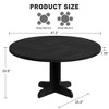 Homhougo Round Dining Table for 4, 47 Inch Farmhouse Kitchen Table with Wood Tabletop and Stable Base, Circle Dinning Room Table Black - 2 of 4
