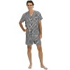 ADR Mens Satin Pajamas, Short V-Neck Pj Set - 2 of 3
