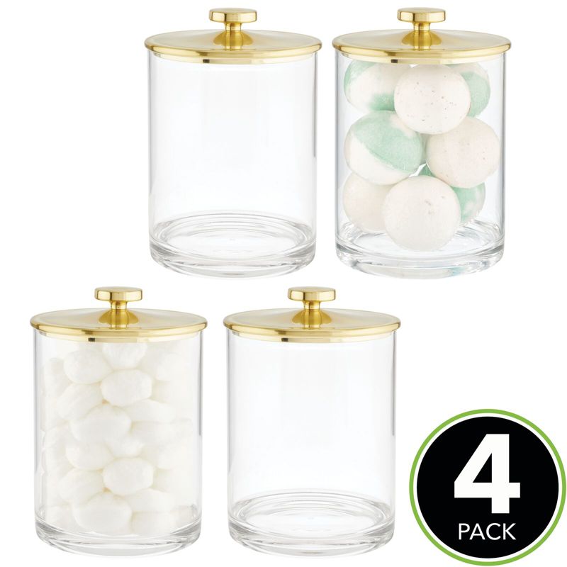 mDesign Round Acrylic Apothecary Canister Jars - 4 Pack, 2 of 8