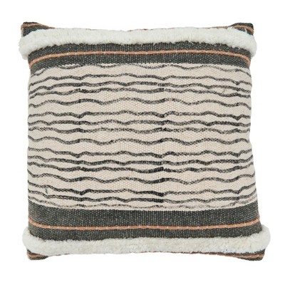 Saro Lifestyle Printed + Embroidered Pillow - Down Filled, 20" Square, Multi