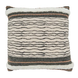 Saro Lifestyle Printed + Embroidered Pillow - Down Filled, 20" Square, Multi - 1 of 3