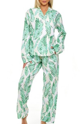 ADR Women's Soft Cotton Knit Jersey Pajamas Lounge Set, Long Sleeve Top and Pants with Pockets