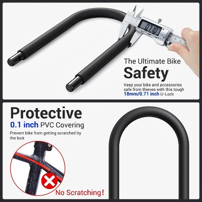 Sportneer Bike U Lock - 18mm Shackle Heavy Duty Bike Lock