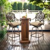 Karl Home | 51 in. Cast Aluminum Outdoor Swivel Bar Stools (Set Of 2) - 4 of 4