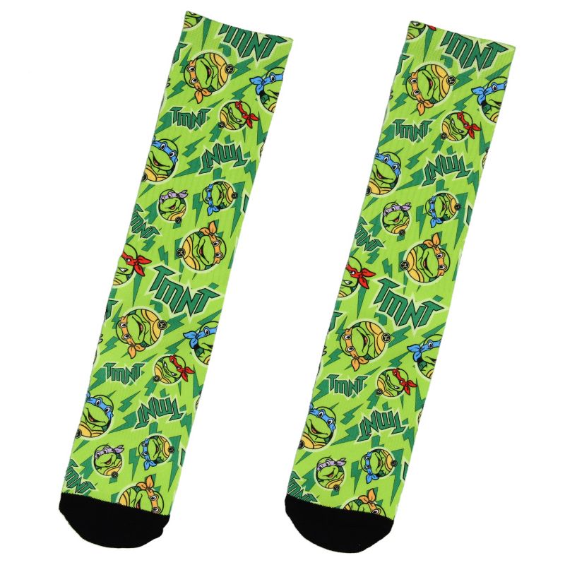 Bioworld Teenage Mutant Ninja Turtles Character Design Sublimation Crew Socks Green, 1 of 4