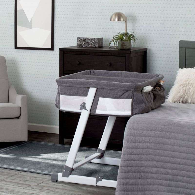 Delta Children Simmons Kids&#39; By The Bed City Sleeper Bassinet for Twins - Gray, 3 of 10