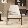SKRAN Accent Chair, Mid-Century Modern Armchair with Solid Wood Frame, Reading Leisure Chair with High Back for Living Room - 2 of 4