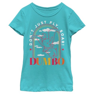 Girl's Dumbo Stay Fly Rainbow T-shirt : Target