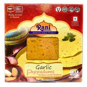 Rani Brand Authentic Indian Foods | Pappadums Garlic Papad - 1 of 4