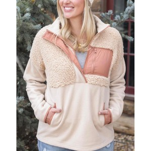 Women's Colorblock Fleece Pullover - Grace & Lace - 1 of 4