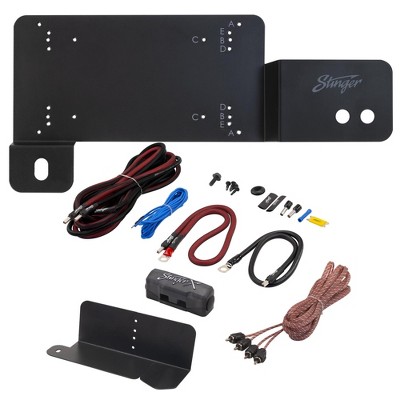 Stinger BRCOAMPBRKTP Amp Bracket - Passenger Side With STXKBR8 Underseat Amplifier 8-gauge Wiring Kit Compatible With Ford Bronco