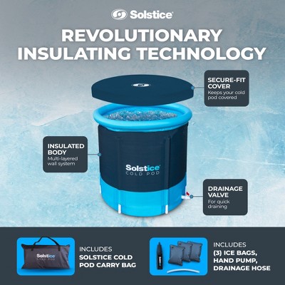 Solstice Cold Pod 84.5 Gallon Insulated Ice Bath Tub with Reusable Ice Bags