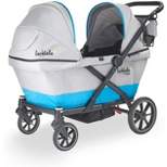 Larktale caravan coupe - Compact 2-Seater Stroller Wagon with Small Fold - Adjustable Canopies Included - Gray/Blue