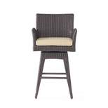 Braxton Wicker Swivel Patio Bar Stool with Cushion - Multi-Brown - Christopher Knight Home