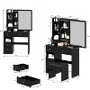 NicBex Vanity Desk with Mirror Small Vanity with Sliding Mirror, Compact Makeup Table with Cushioned Stool, Multi Layer High Capacity Storage - 3 of 4