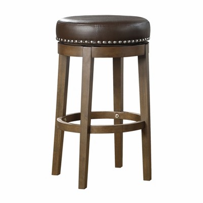 NicBex Set of 2 Bar Stools for Kitchen Island,Counter Bar Stools with Solid Wood Frame,Bar Chairs for Dining Rooms,Kitchens Islands,Brown
