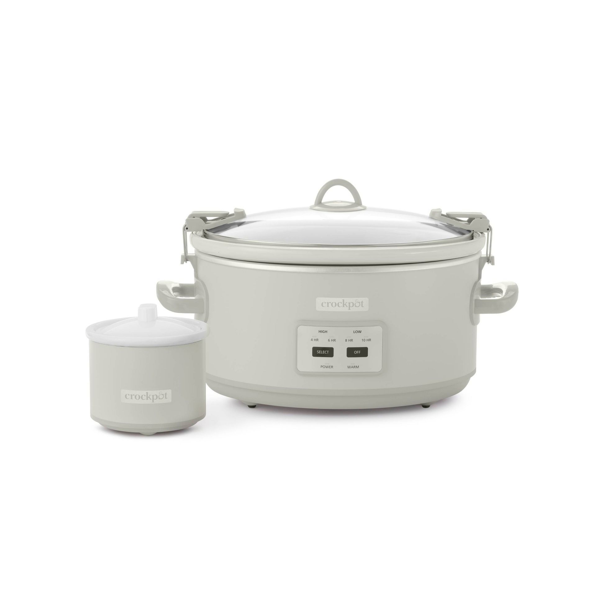 Crock-Pot Designer Series 7qt Slow Cooker with Bonus Little Dipper Mushroom: 4 Settings, Stoneware, Stainless Steel, Keep Warm