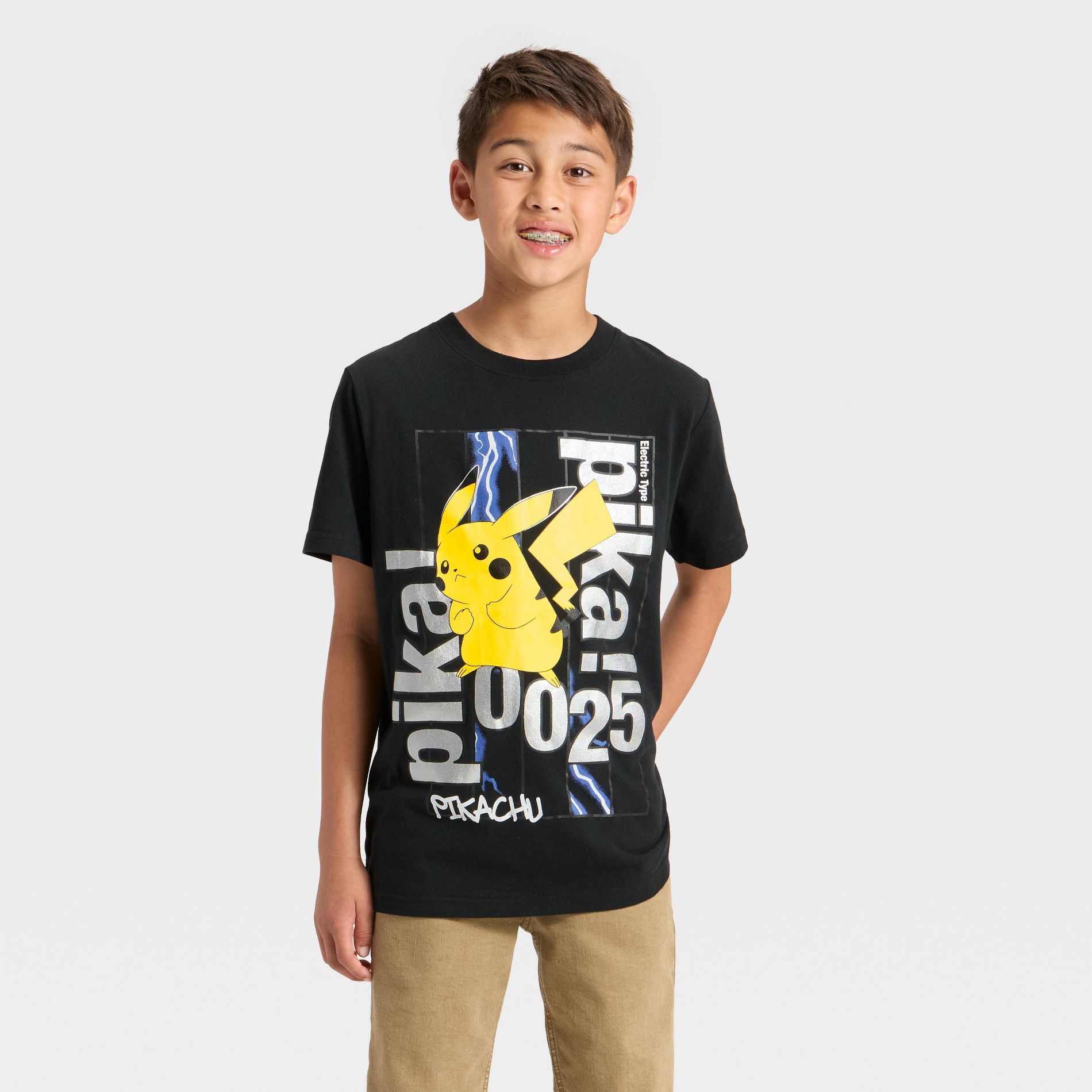 Boys' Pikachu Short Sleeve Graphic T-Shirt - Black S